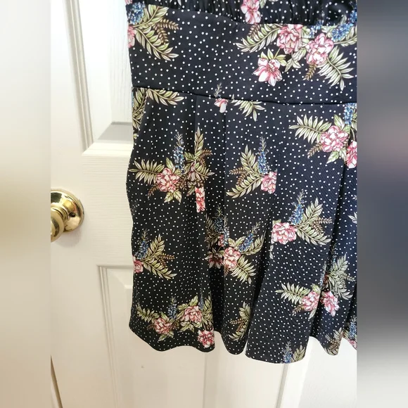 CAbi Black Pink Floral Polka Dot Jumpsuit W Pockets L - Picture 4 of 9